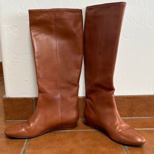 Loeffler Randall iconic mahogany knee high boots.